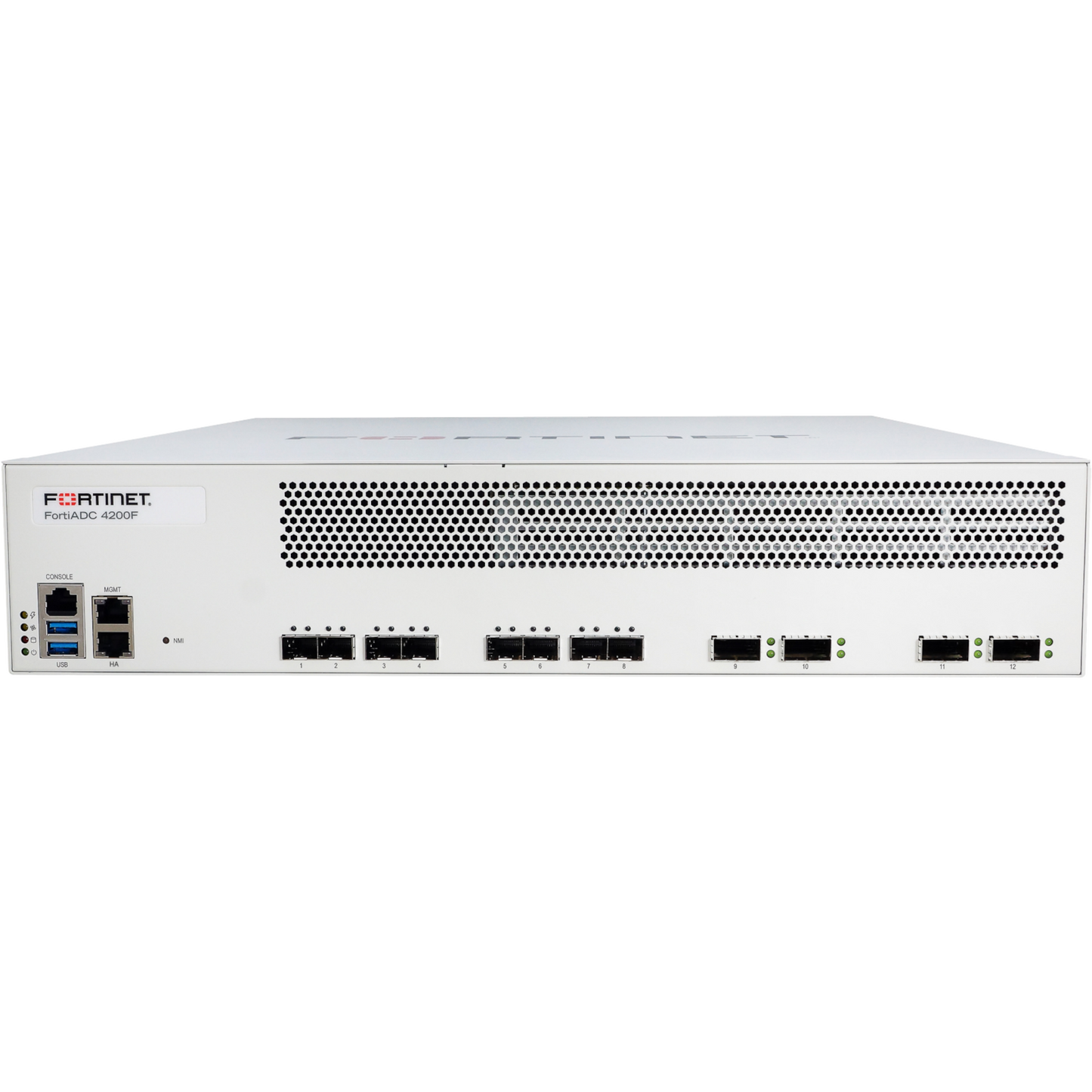FortiADC-4200F-DC Application Delivery Controller - 4 x 40GbE QSFP+, 8 x 10GbE SFP+, 2 x GbE RJ45 management port, 1x 480G SSD, dual DC power supplies [FAD-4200F-DC]