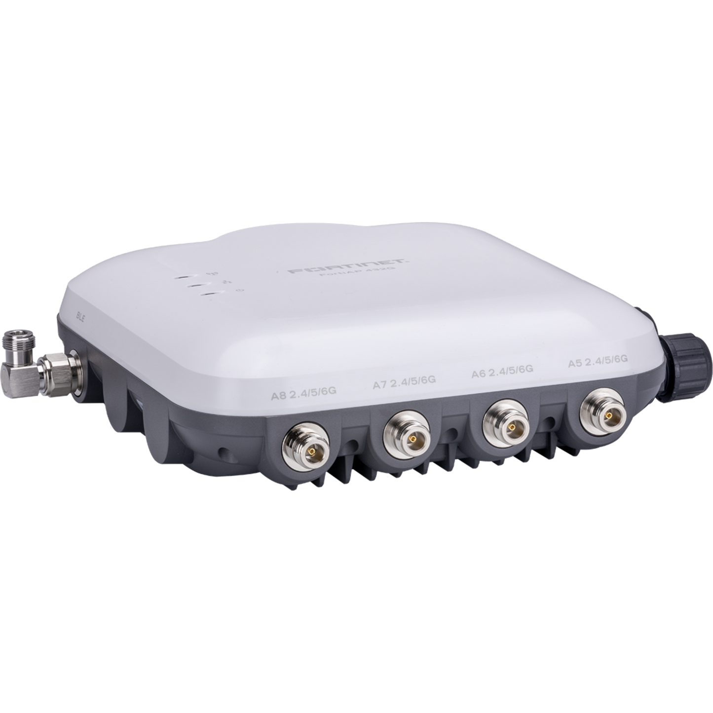 FortiAP-432G Outdoor Wireless FortiAP - Tri radio (Wi-Fi 6E IEEE 802.11ax Tri-band 2.4/5/6GHz and dual 5G operation 4+4+4 streams in 3 radio) [Note: 6GHz band not available in all regulatory domains. Use of the 6GHz band subjects to regional  [FAP-432G-E]