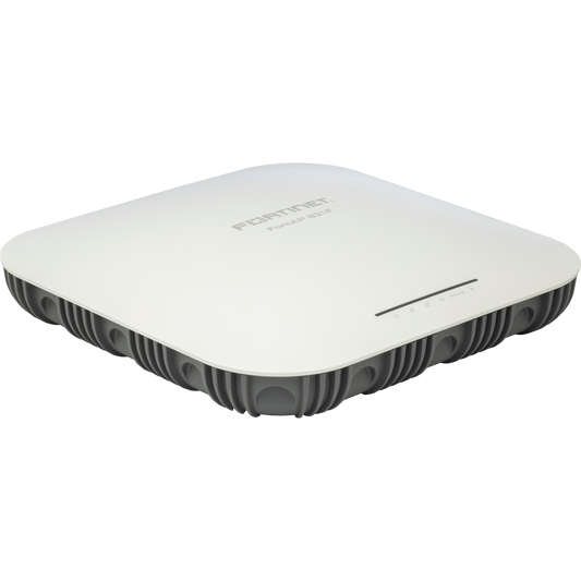 FortiAP-831F Indoor Wireless AP - Tri radio (802.11 b/g/n/ax 4x4 MU-MIMO, 802.11 a/n/ac/ax 8x8 MU-MIMO and 1x 802.11 a/b/g/n/ac Wave 2, 2x2 ), internal antennas, 1x 100/1000/2500/5000 Base-T RJ45, 1x 10/100/1000 Base-T RJ45, BT / BLE, Console [FAP-831F-E]