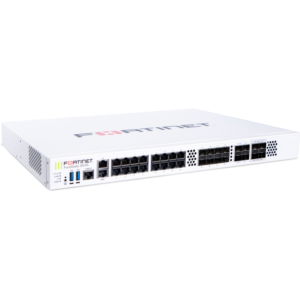 FortiGate-901G Hardware plus 3 Year FortiCare Premium and Sovereign SASE Security Inspection Service. [FG-901G-BDL-1082-36]