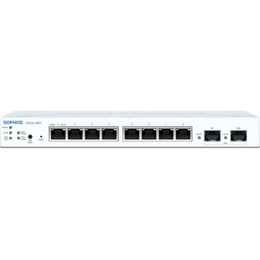 CS1010-8FP Sophos Switch - 8 port (8x10G NBase-T) with Full PoE - UK power cord [LS108P00ZZPCUK]