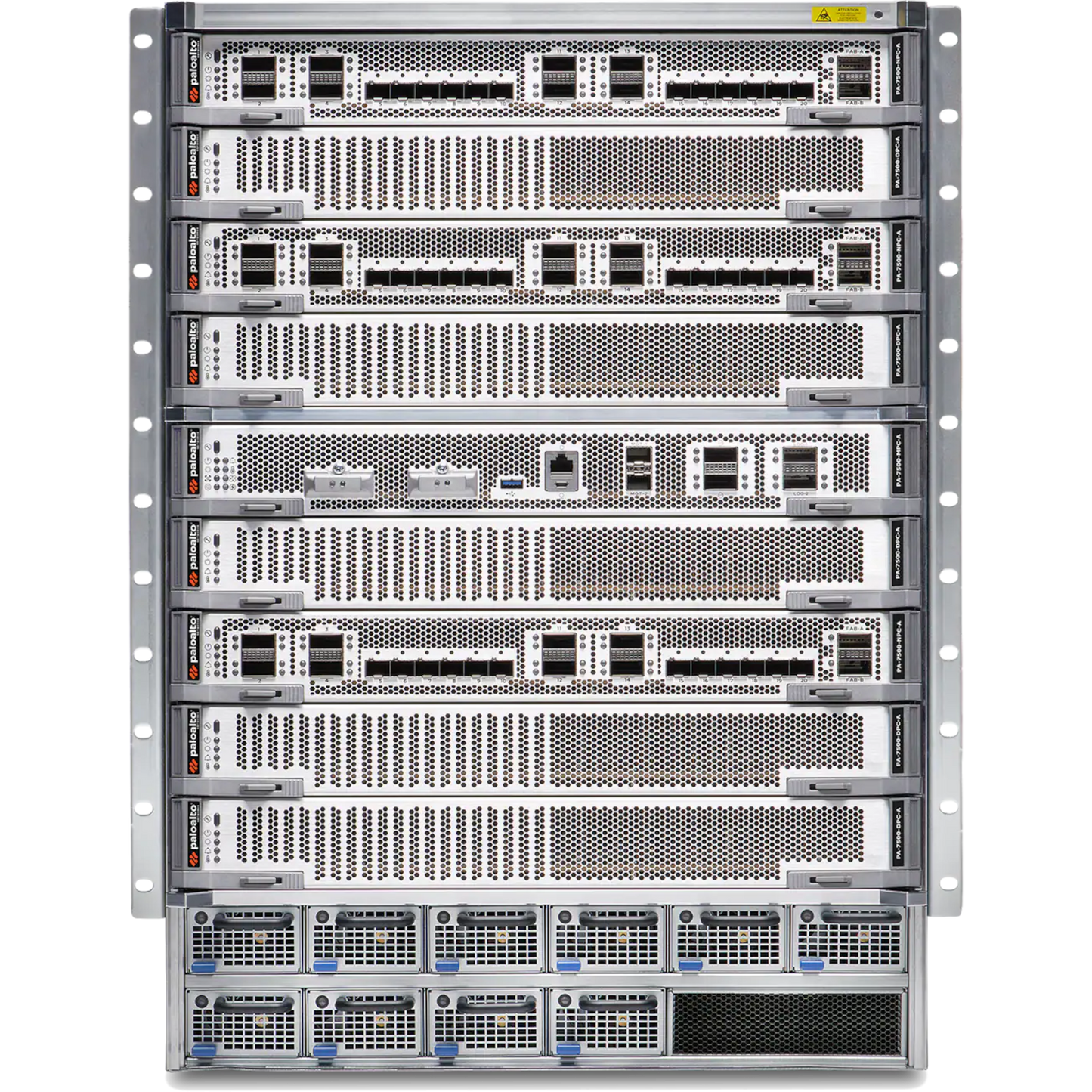 PA-7500 Chassis assembly, 6 x power supply blank plates, 15 x fan modules, Switching Card, Management Card, Front Cover Blanks lab use only. [PAN-PA-7500-A-SYS-LAB]